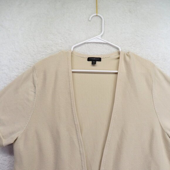 Lane Bryant Sweater Womens 18 20 Beige Short Sleeve Open Front Cardigan Layering - Picture 2 of 9